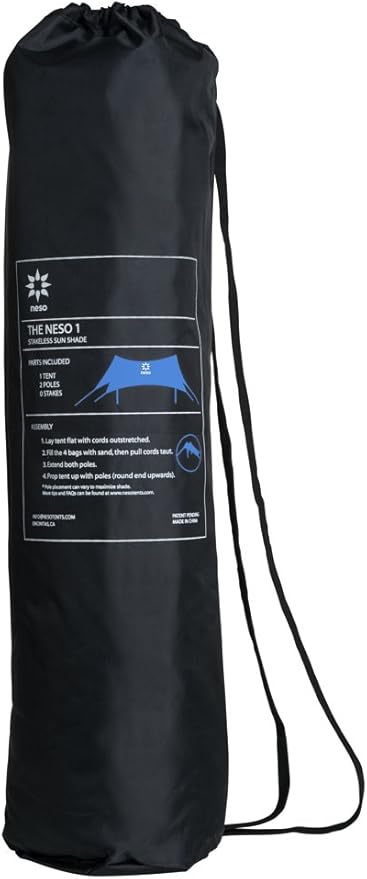 Neso Tents Beach Tent with Sand Anchor, Portable Canopy Sunshade - 7' x 7' - Patented Reinforced Corners(Periwinkle Blue)