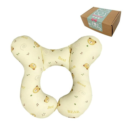 Baby Head Rest Pillow for Stroller Cartoon Neck Chin Support Pillows for Infants Toddler Neck Protection Cushion for Travelling, Music Bear