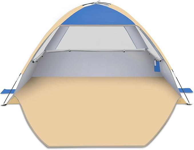 Gorich Beach Tent Sun Shelter for 3/4-5/6-7/8-10 Person with UPF 50＋ UV Protection, Lightweight & Easy Setup Beach Shade Canopy, Portable Beach Shade Tent Beach Cabana