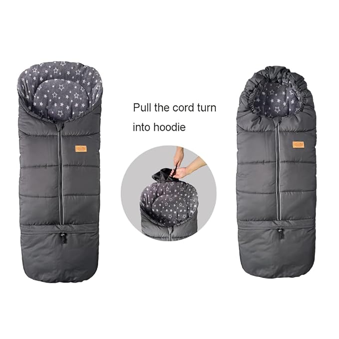 0-5T Length Ajustable Waterproof Stroller Winter Cover for All Stroller, XL Stroller Bunting Bag, Outdoor Tour Winter Stroller Sleeping Bag Infant to Toddler to Pre School