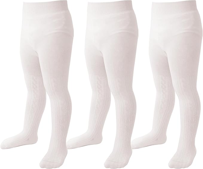 Marchare Baby Girls Tights Thick Solid Cable Knit Leggings Winter Warm Stockings For Toddler Girls 1/2/3/4/5 Pack