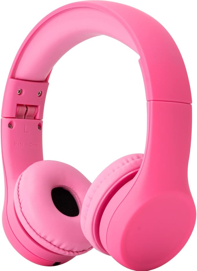 Snug Play+ Kids Headphones – Volume Limited 93dB for Safe Listening – Foldable, Durable Headphones for Toddlers, Boys & Girls – Tangle-Free Cord – Ideal for Travel, School, Tablets - Pink