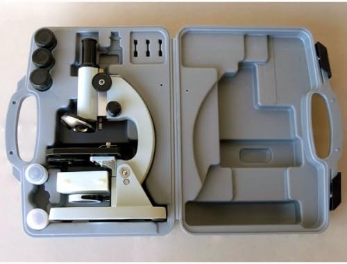 AmScope M60A-BTK Beginner Microscope Kit, Mirror Illumination, WF10x and WF16x Eyepieces, 40x-640x Magnification, Includes Case, 5 Blank Slides, 5 Prepared Slides, and Book