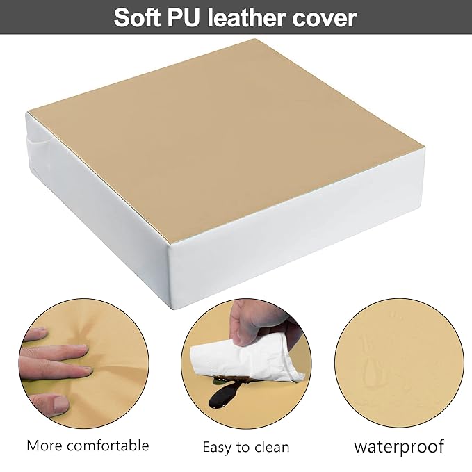 Kalawen Upgraded 2Pcs PU Washable Straps Safety Buckle Toddler Booster Seat for Kitchen Chair, Portable Travel