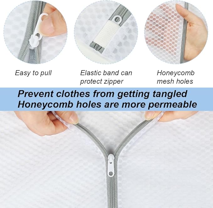 Vivifying Extra Large Mesh Laundry Bag, 2 Pack XXL Oversize Honeycomb Mesh Wash Bags for Washing Machine, Coats, Stuffed Toys, Blanket, Bedding, Sweater, Delicates Clothes (27 x 35 Inches)