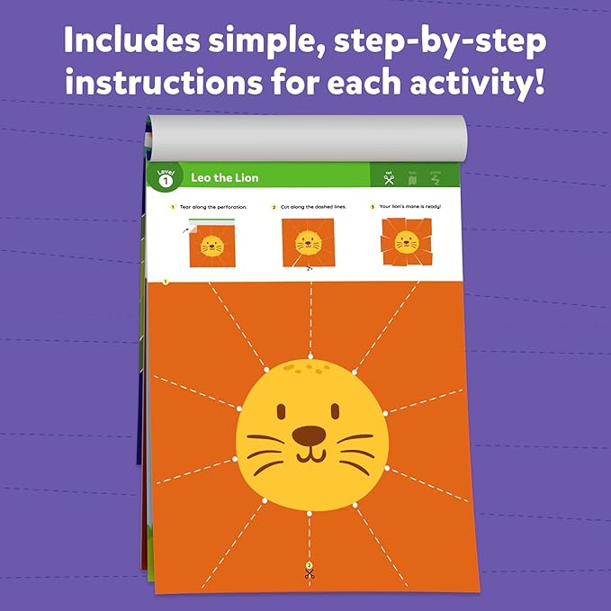 Skillmatics Scissor Skills Activity Book - Snip Snip, 25 Fun Cutting & Creative Activities for Preschoolers, 2 Child-Safe Scissors, Fine Motor Skills Craft Kit, Gifts for Kids Ages 3, 4, 5, 6, 7