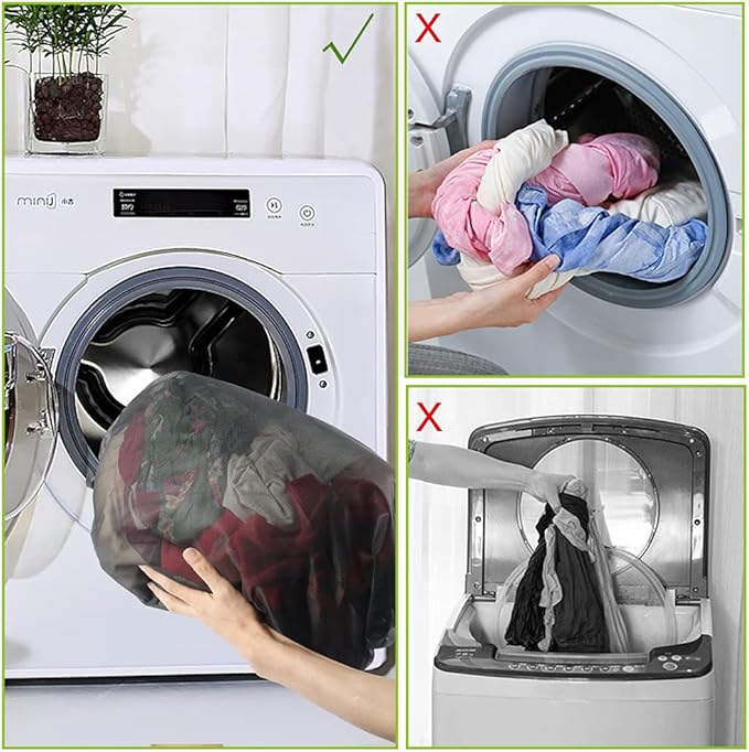 2Pcs Extra Large Mesh Laundry Bags for Washing Machine - Ideal for Delicates, Blankets, Sheets, Bedding, Toys, Pet Items - Zippered Mesh Bags for Travel, Storage, Dorms, Home (43 x 35 Inches)