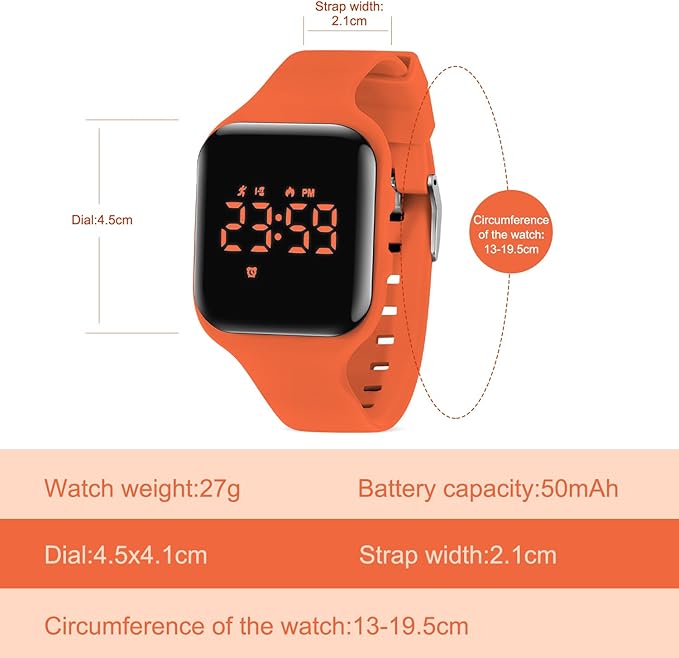 Kids Watches for Girls Boys Digital Sport Watch with Step Counter Pedometer Vibration Alarm Clock, No App Waterproof Fitness Tracker Kids Watch Boys Girls Teens Students Ages 5-16