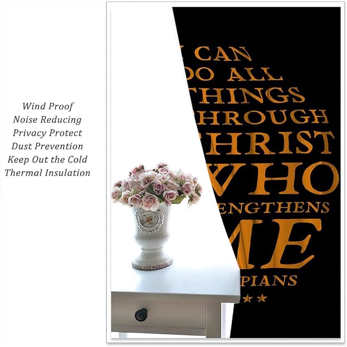 Basketball Blackout Curtains for Boy Girl Room Darkening Decor,Sport Theme and Motto Dark Background Bedroom Living Room Home Rod Pocket Thermal Insulated Window Curtain/Drapes Panel,42x45 Inch…