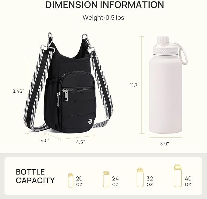 Telena Water Bottle Holder with Strap RFID Crossbody Bags for Women for Walking, Hiking, Cycling