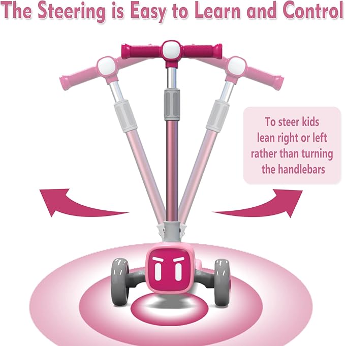 Unbreakable & Never Fall Down 2-in-1 Scooters Kids 3 Wheel Kick Scooter for Boys Girls Ages 3-8, Adjustable Height & Seat, Widened Non-Slip Deck, More Safer for Beginner Toddlers