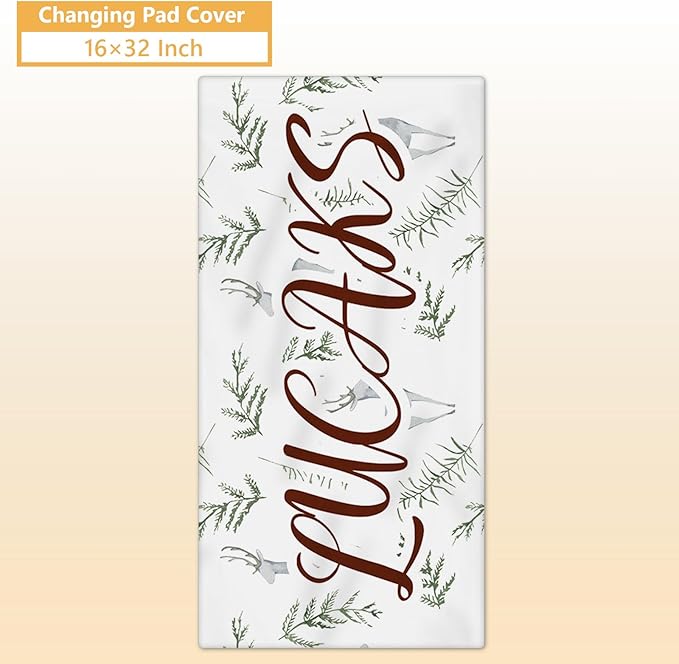 Personalized Baby Bedding Set - 5 Pcs Custom Toddlers Bedding Set with Infant Name - Soft Double Layer Nursery Crib Set for Girls Boys - Customized Infant Gifts for Baby Shower - Forest Deer