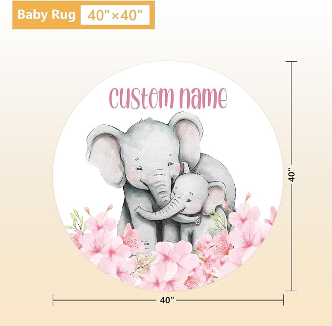 Personalized Crib Bedding Set, 5 Pcs Custom Nursery Bedding Sets with Name, Infant Bedding Set for Baby Girls, Pink Elephant Double Layer Baby Crib Set, Babies Toddlers Kids Customized Gifts