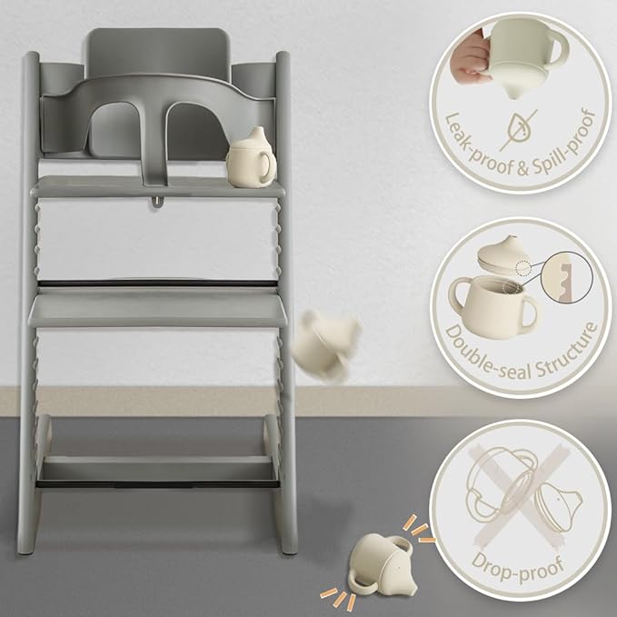 Moonkie Silicone Baby Sippy Cups | 3 Stages Training Cup Straw Cup for Infants Toddlers and Kid | 4 oz 1Pack