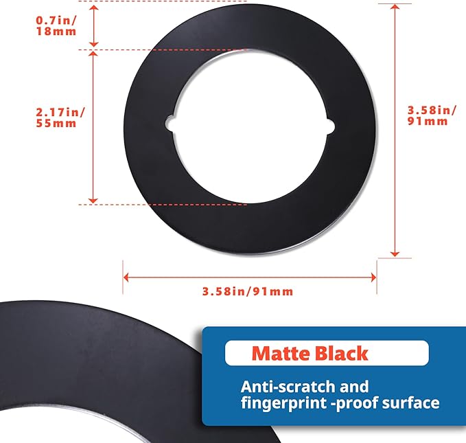 1 Pcs Upgraded Door Knob Plates with Double-Sided Tape –Thick Stainless Steel Scar Plates for Deadbolts & Knobs, Durable Lock Hole Covers for Fixing Loose Knobs and Damaged Areas(Matte Black)