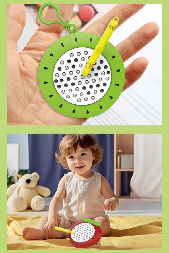 1pcs Lemon Magnetic Drawing Board for Kids & Toddlers with Beads and Magnet Stylus Pen - Magnetic Travel Toy for Airplane & Car Ride Activities for Kids
