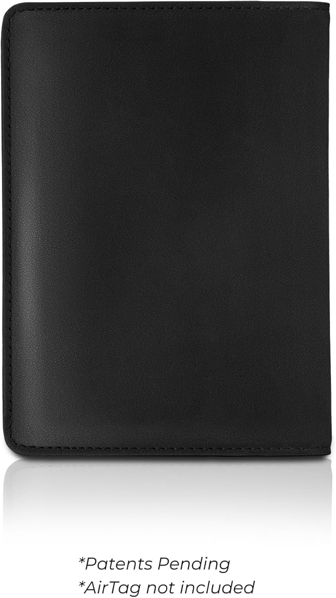 Kings Loot Passport Holder Wallet | RFID Blocking Leather Travel Wallet with Built-in Airtag Holder | Holds 1-6 Cards & Passport | Easy Pull Tab | Travel Wallets (Onyx Black)