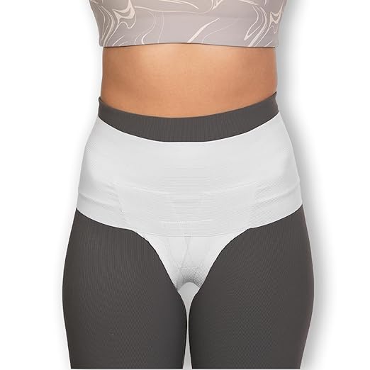 Women’s Pelvic Orthotic Support Belt ― Uterus Girdle for Prolapsed Bladder | Vulvar Varicosities | Postpartum Recovery | Dysfunction Pain Relief - High Waist (White - Medium)