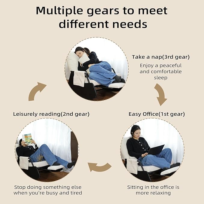 Rocking Chair for Nursery, Modern Upholstered Plush Seating Glider Recliner Chair with High Backrest and Side Pocket, Accent Armchair with Cushions for Living Room/Reading (Burnt Orange)