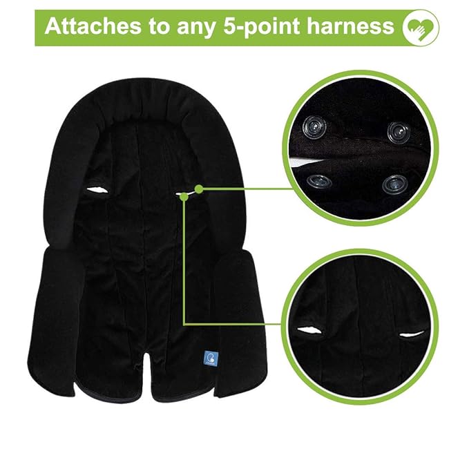 COOLBEBE Upgraded 3-in-1 Babybody Support for Newborn Infant Toddler - Extra Soft Car Seat Insert Cushion Pad, Perfect for Carseats, Strollers, Swings, Black