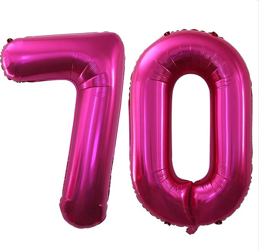GOER Number 70 Balloons for 70th Birthday Party Decorations,42 Inch Jumbo Foil Helium Balloons for 70th Anniversary (Bright Peach)