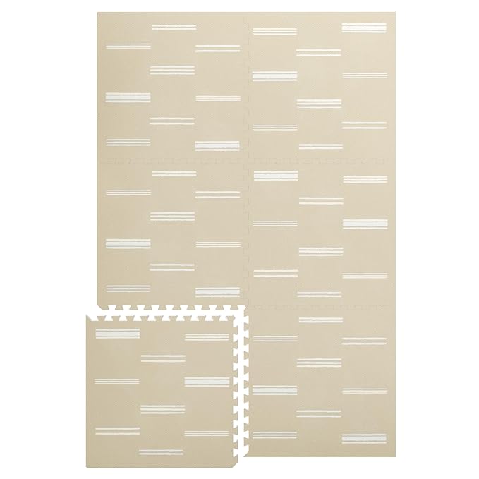 Lillefolk Baby Play Mat for Floor – 4x6ft Old White| Soft Non Toxic Premium EVA Foam Tiles for Tummy Time, Crawling & Playroom – Waterproof Interlocking Floor Mat for Babies & Toddlers (6 Tiles)