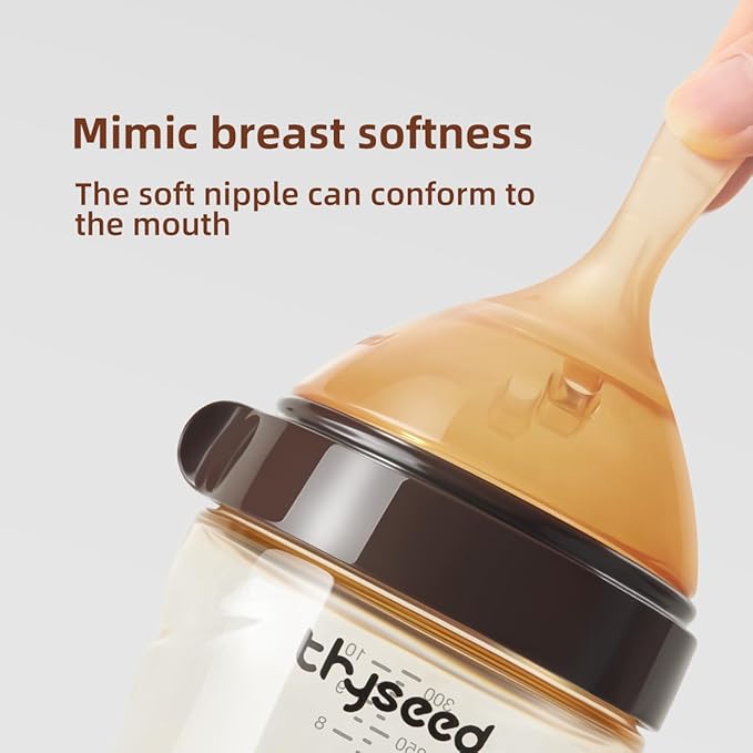 PPSU Natural Breast-Like Bottle with Nipple(0-3 Months),10oz，1pack