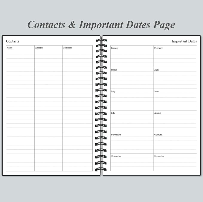 Daily Planner Undated - A5 To Do List Notebook Hourly Schedules, Spiral Appointment Planner for Women and Men, PVC Hardcover, Inner Pocket, Elastic Closure, 5.8" x 8.3", Black