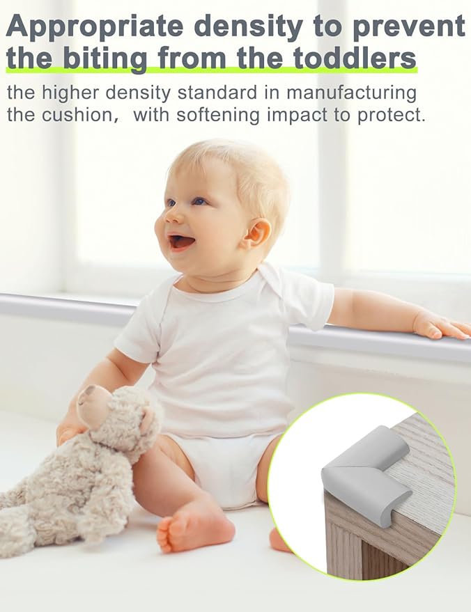 Foam Corner Protector for The Furniture, with Retardant Materials Foam Safety Bumpers, Baby Proofing Safety Corner Protectors (White)