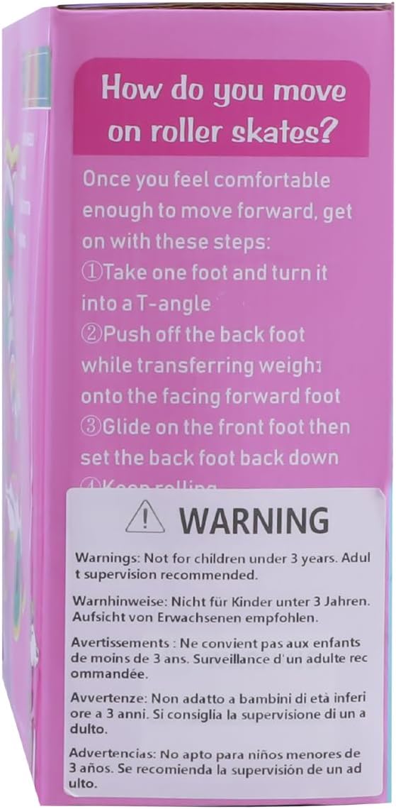 4-Pejiijar Rainbow Unicorn Kids Roller Skates for Girls Toddler Ages 2-4 5-8 8-12,Adjustable Roller Shoes with Luminous Wheels for Birthday Xmas Gifts