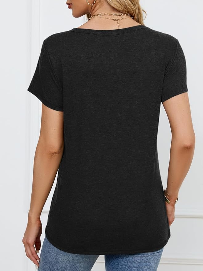 Soft Short Sleeve Shirts for Women, Crew Neck T Shirts for Women Loose Fitting Lightweight Top Basic Tee Shirt