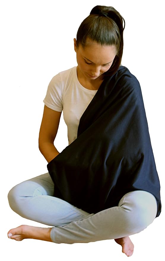 LK Baby Infinity Nursing Scarf Breastfeeding Cover Ultra Soft Premium Jersey Polyester- 100% AZO free and Safe for Baby (Black)