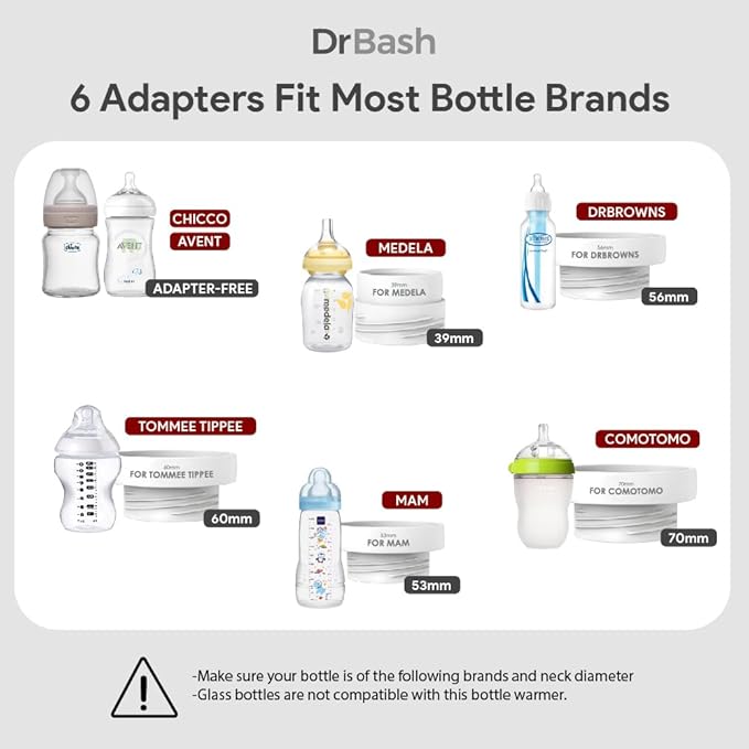 DrBash Portable Bottle Warmer for Travel, Leak-Proof Travel Baby Bottle Warmer with Fast Heating for Breastmilk, Safety Material Baby Bottle Warmer for Dr. Brown, Medela, Tommee Tippee, ComoTomo,