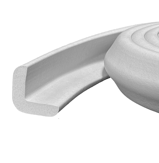 Kidkusion Baby Proof Edge Guards for Safety | Made in The USA | 40 Feet | Off White | Edge Protectors for Furniture, Tables, Fireplaces | Heavy Duty Tape Included