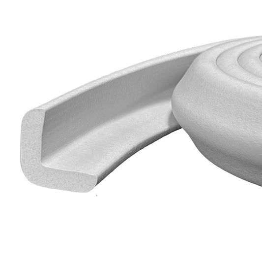Kidkusion Baby Proof Edge Guards for Safety | Made in The USA | 44 Feet | Off White | Edge Protectors for Furniture, Tables, Fireplaces | Heavy Duty Tape Included