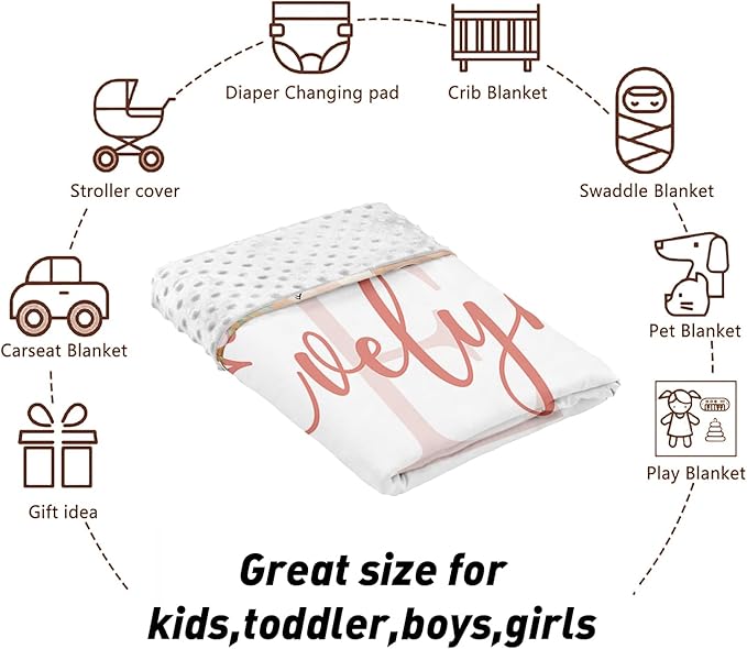 Custom Name Crib Bedding Set - Bohemian Flowers Design, Personalized Baby Nursery Bedding 3-Piece Set– Soft Blanket, Fitted Sheet, Changing Pad Cover – for Newborns Girls Nursery Gifts