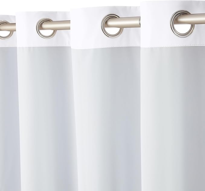 Amazon Basics Room Darkening Light Blocking Blackout Window Curtain with 2 Panels Grommets, for Living Room and Bedroom, 52 x 96 inches, White - Set of 2