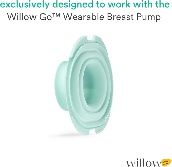 Willow Go - Hands Free Breast Pump - Wearable Breastfeeding Pump - Portable, Electric, Cordless, & 9 Levels of Hospital Grade Suction Strength - Postpartum Essentials - Diaphragm - 2pk