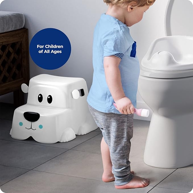 Squatty Potty Kids Toilet Step Stool Set, Potty Pet Bear Cub Base with Training Seat