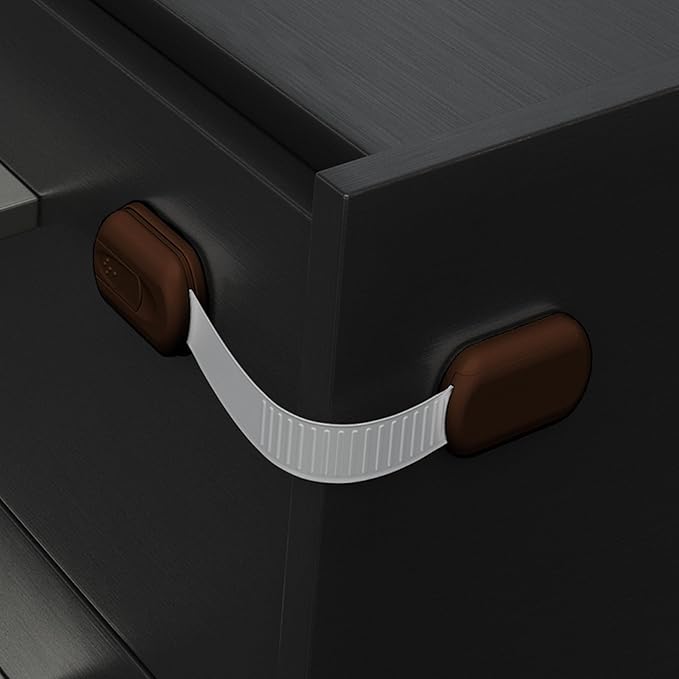 Baby Proofing Child Safety Locks (12 Pack) by Skyla Homes - The Safest, Quickest and Easiest 3M Adhesive Cabinet Latches, No Screws & Magnets, Multi-Purpose for Furniture, Kitchen, Ovens, Toilet Seats