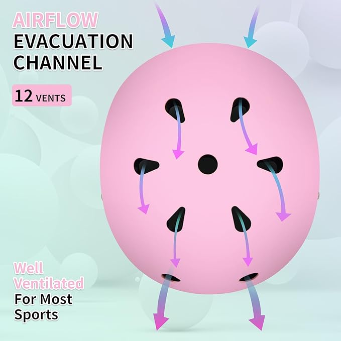 Adjustable Kids Bike Helmet with Knee & Elbow Pads Set, Color Gradient Design for Boys and Girls Aged 3-14+, for Skateboarding, Scooter, Roller & Inline Skating, Longboard