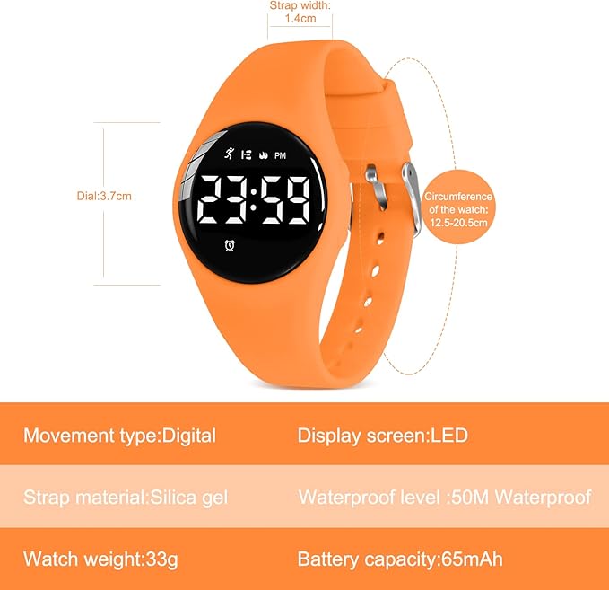 Kids Watches for Girls Boys Digital Sport Watch with Step Counter Pedometer Vibration Alarm Clock, No App Waterproof Fitness Tracker Kids Watch Boys Girls Teens Students Ages 5-16