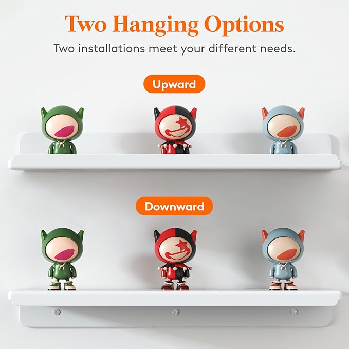 Lifewit Floating Shelves for Wall, 4 Pack White Acrylic Shelf 15" Room Decor for Bookcase/Vinyl Record Display/Photo/Picture in Bedroom, Living Room, Bathroom, Kitchen Storage and Organization