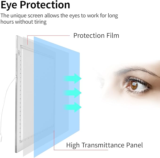 A3 LED Light Box for Tracing, elice Artist Drawing Lightbox Light Table Light Pad Light Copy Board, Up to 8000 Lux Super Bright Lightpad for Cricut Weeding Vinyl, Diamond Painting, Sketching (White)