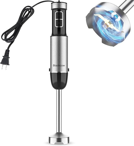 Immersion Blender Handheld, 800W Powerful Electric Hand Blender with Titanium Alloy Blades, 12 Speeds & Turbo, Electric Hand Mixer for Smoothies, Soups, Baby Food and Purees