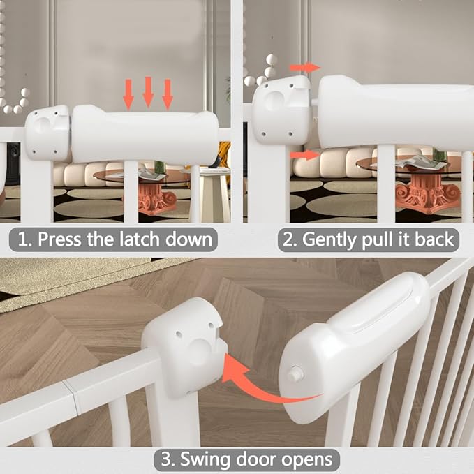 Fairy Baby Small Narrow Baby Gate for Doorways Stairs Hallway 25-27 Inch Wide, Pressure Mounted Walk Through Gates, Indoor Safety Child Gates for Kids or Pets