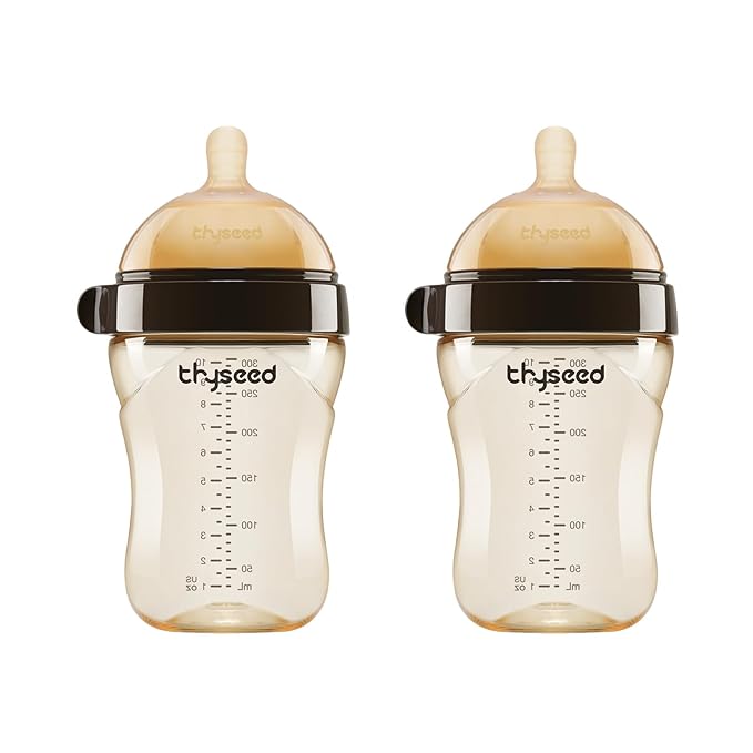 PPSU Natural Breast-Like Bottle with Nipple(0-3 Months),10oz，2pack
