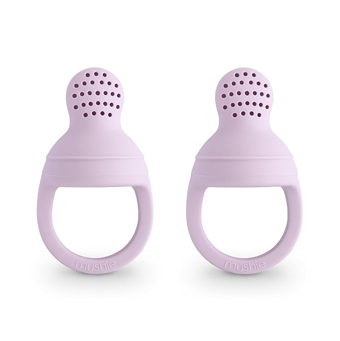 mushie Silicone Baby Fresh Fruit & Food Feeder Pacifier | 6 Months+ (Soft Lilac)