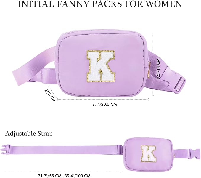 YOOLIFE Birthday Gifts for 4 5 6 7 8 9 10 11 12 13 14 Year Old Girls - Initial Fanny Pack Belt Bag Purse for Girls Teens Daughter Sister Niece, Personalized Trendy Stuff for Teen Girl Kids | Purple H