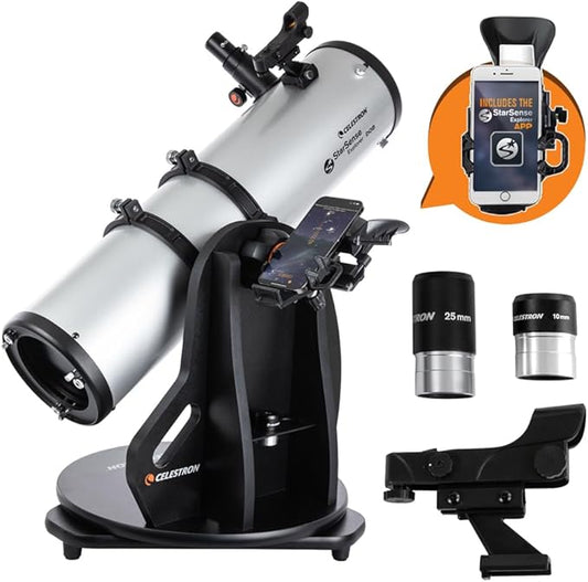 Celestron StarSense Explorer 150AZ App-Enabled Telescope – 150mm Tabletop Dobsonian with Smartphone Dock & StarSense App – iPhone & Android Compatible – Easy-to-Use for Beginners